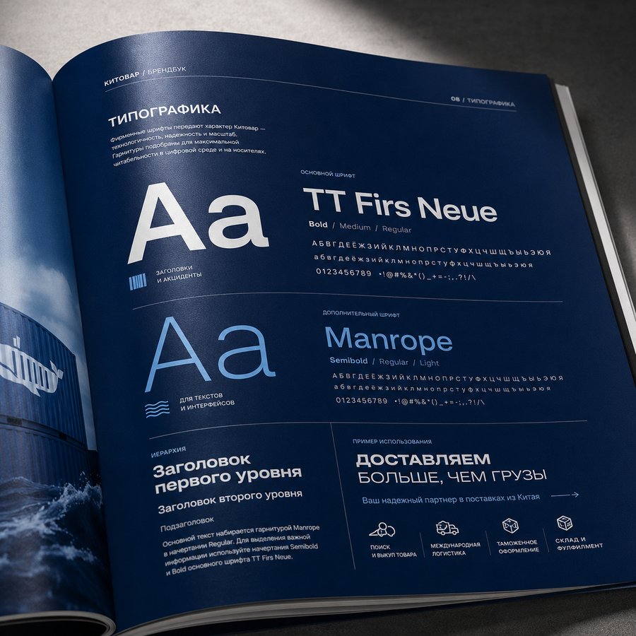 Типографика брэнда Китовар — гарнитуры TT Firs Neue и Manrope